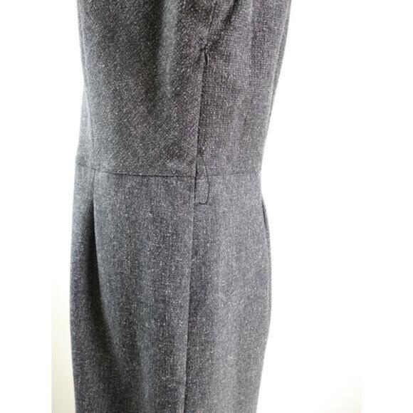 Oscar de la Renta Size 10 Bow Tweed Sheath Dress Cap Sleeve Gray - Picture 9 of 11